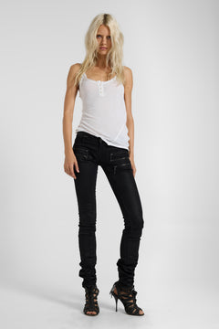 Ardor Coated Black Low Rise Skinny Jeans - W26 / Black