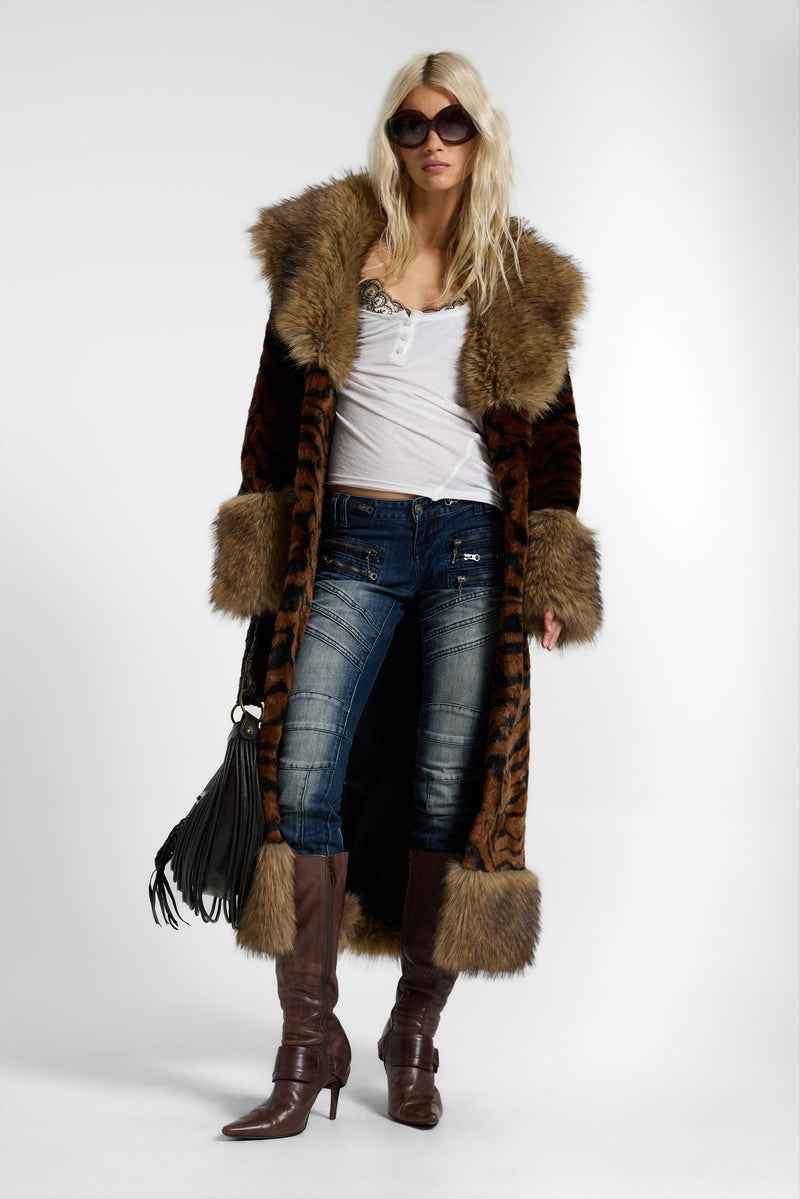 Eremica Tiger Faux Fur Coat