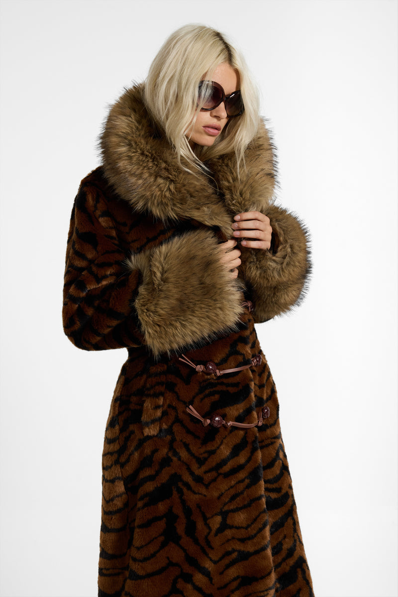 Eremica Tiger Faux Fur Coat