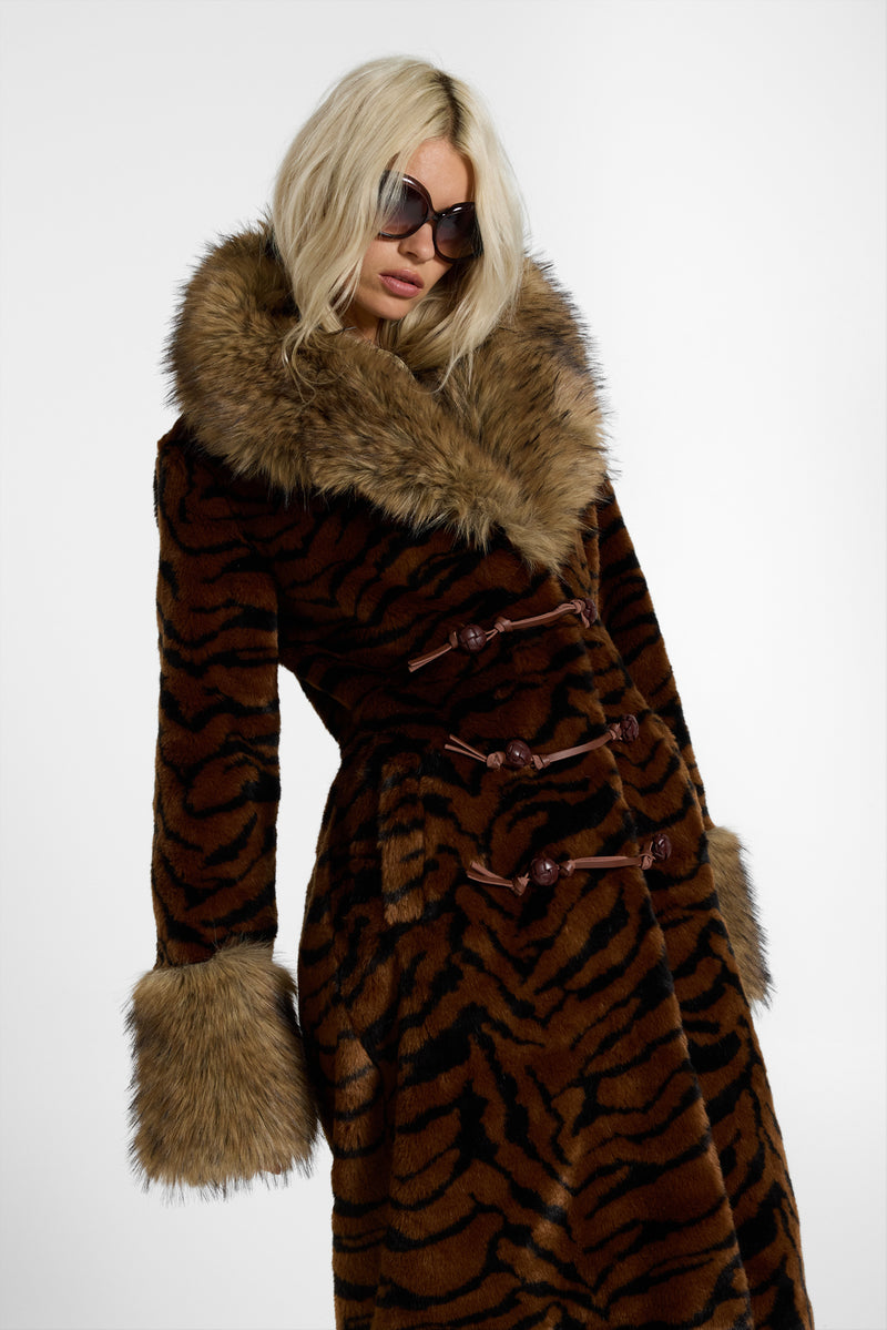 Eremica Tiger Faux Fur Coat