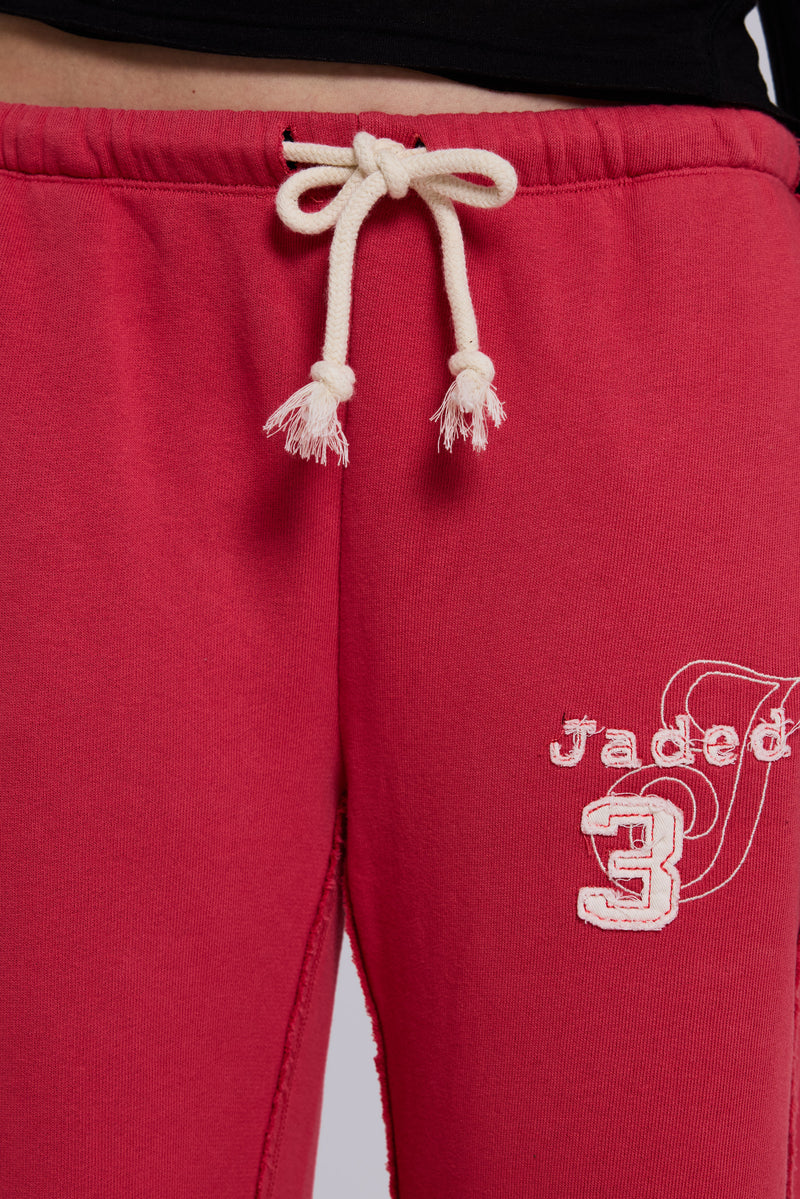 Cleo Slouchy Bootcut Jogger in Red