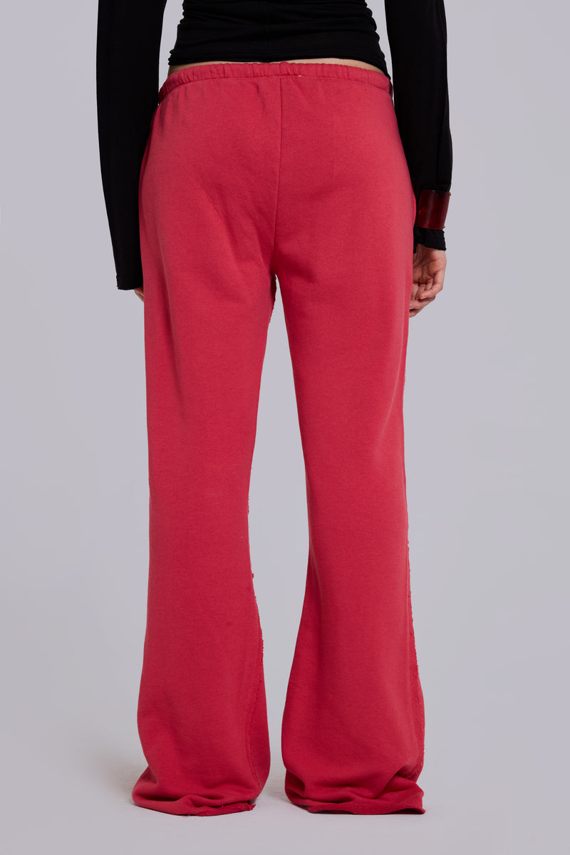 Cleo Slouchy Bootcut Jogger in Red