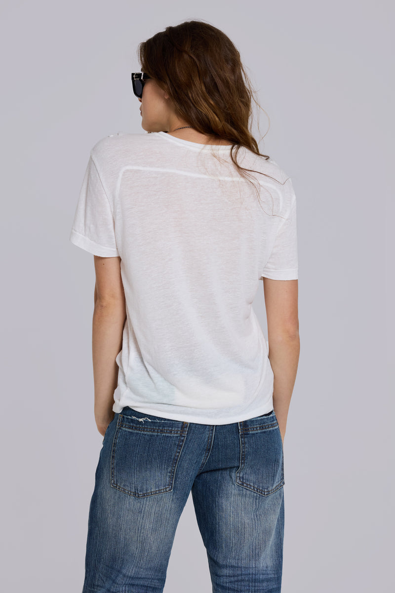 Linen V-Neck T-Shirt
