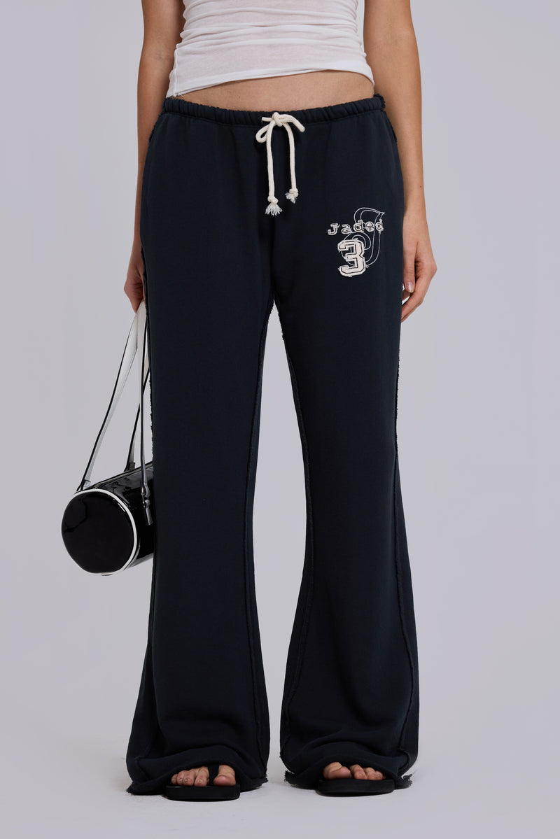 Cleo Slouchy Bootcut Jogger in Black