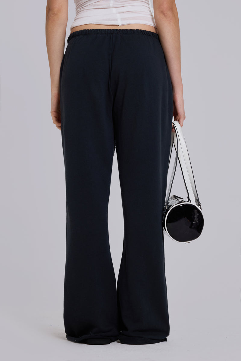 Cleo Slouchy Bootcut Jogger in Black