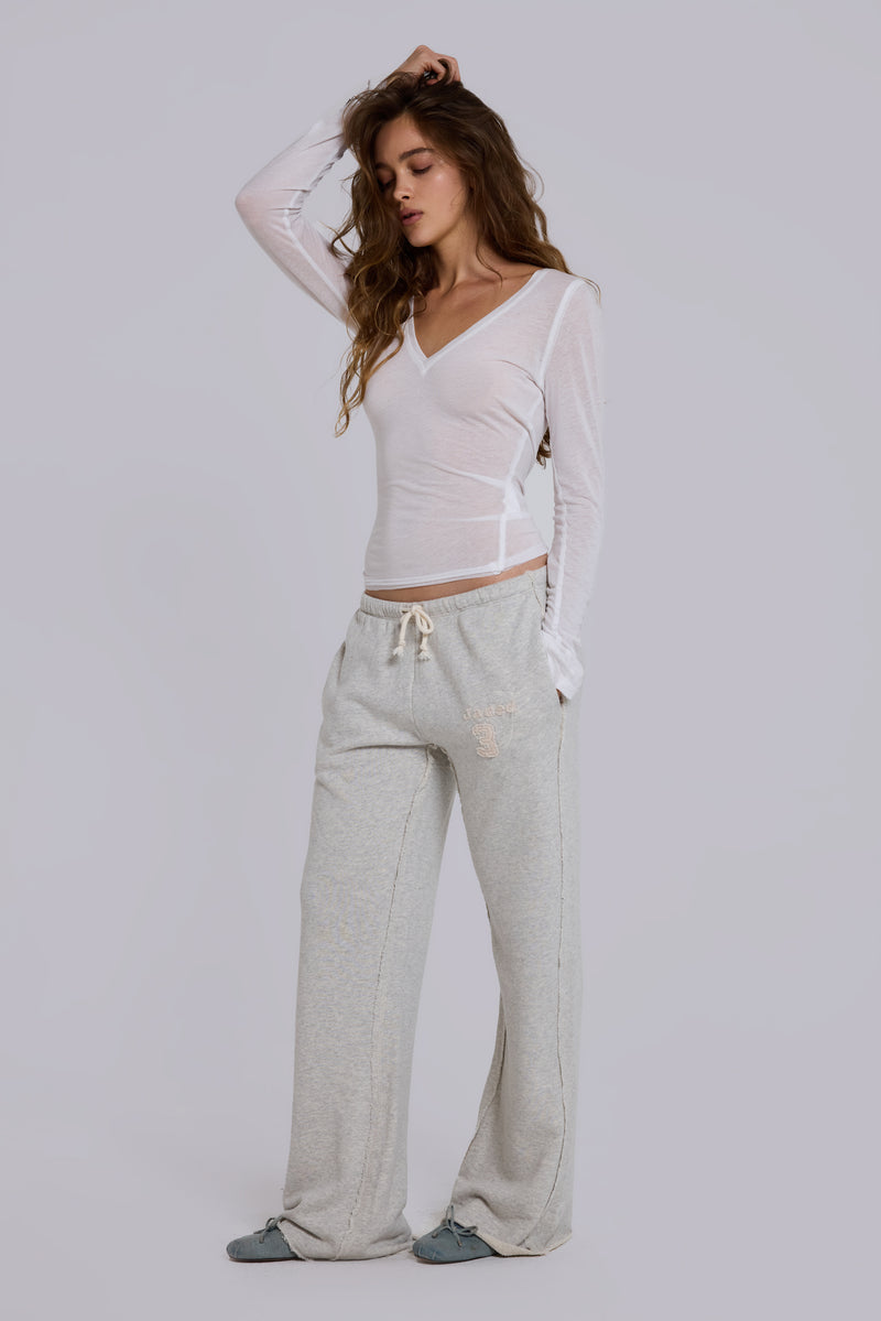 White Mist V Neck Top