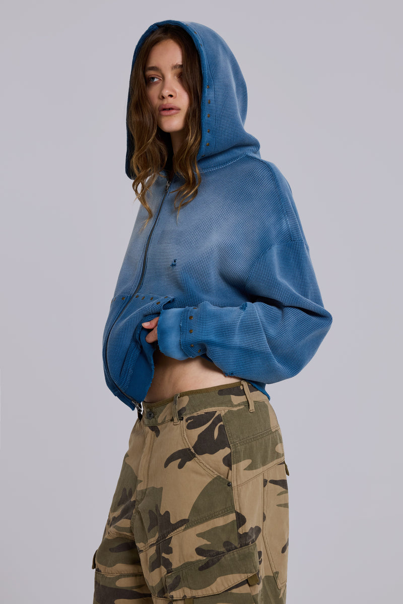 Sunfade Waffle Studded Hoodie