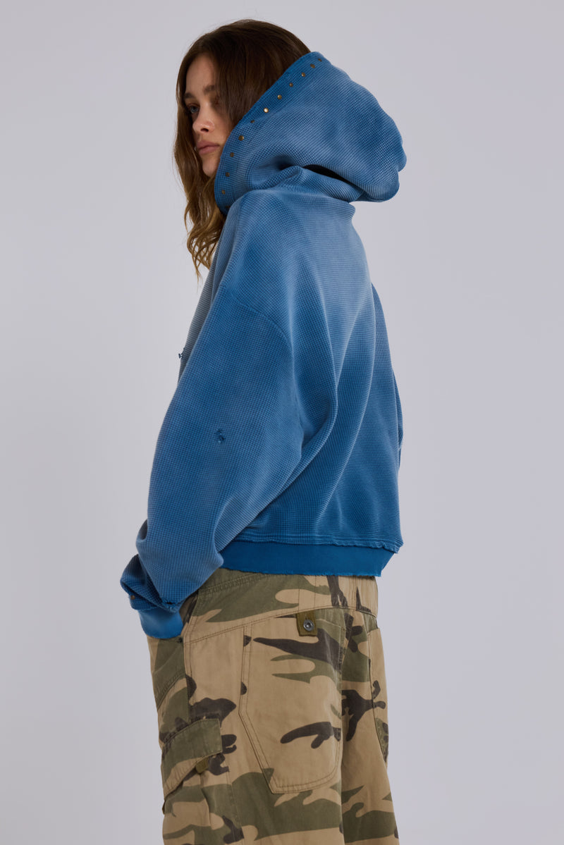 Sunfade Waffle Studded Hoodie