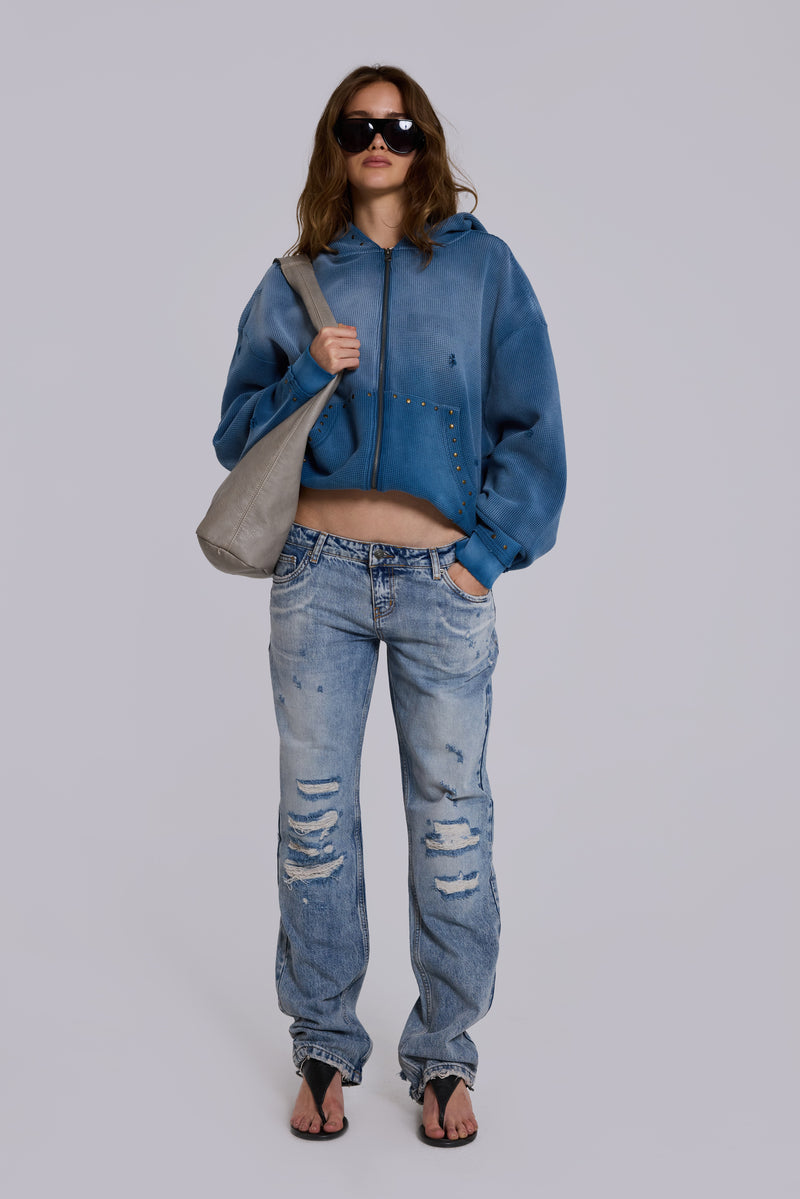 Rider Low Rise Straight Leg Jeans in Light Wash