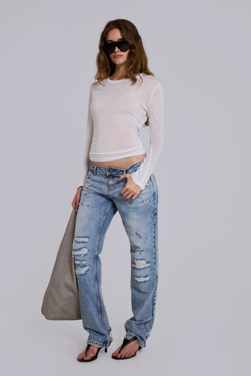 White Mist Long Sleeve Top