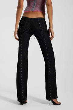 Rhiannon Extreme Low-rise Bootcut Jeans - W26 / Blue