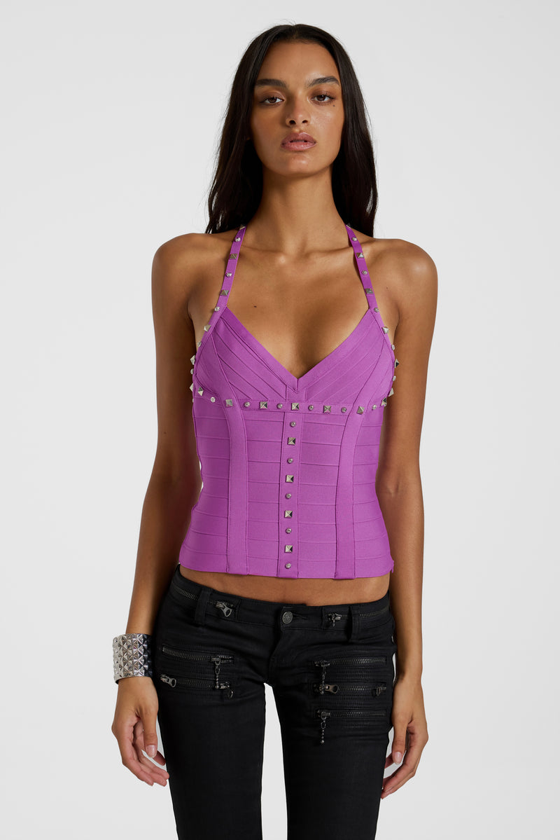 Arclis Studded Bandage Halter Top