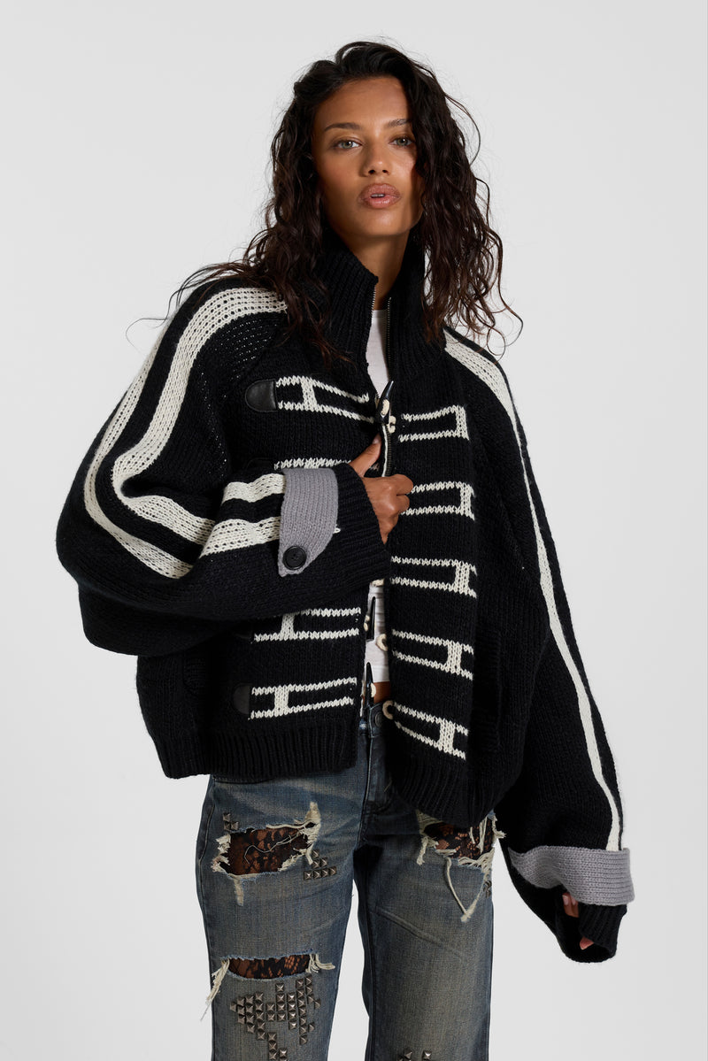 Loli Toggle Knitted Bomber Jacket – view 4