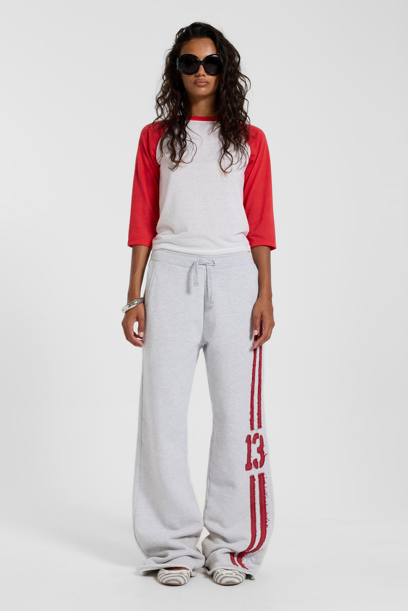 13 Stripe Straight Jogger in Grey Marl – view 1