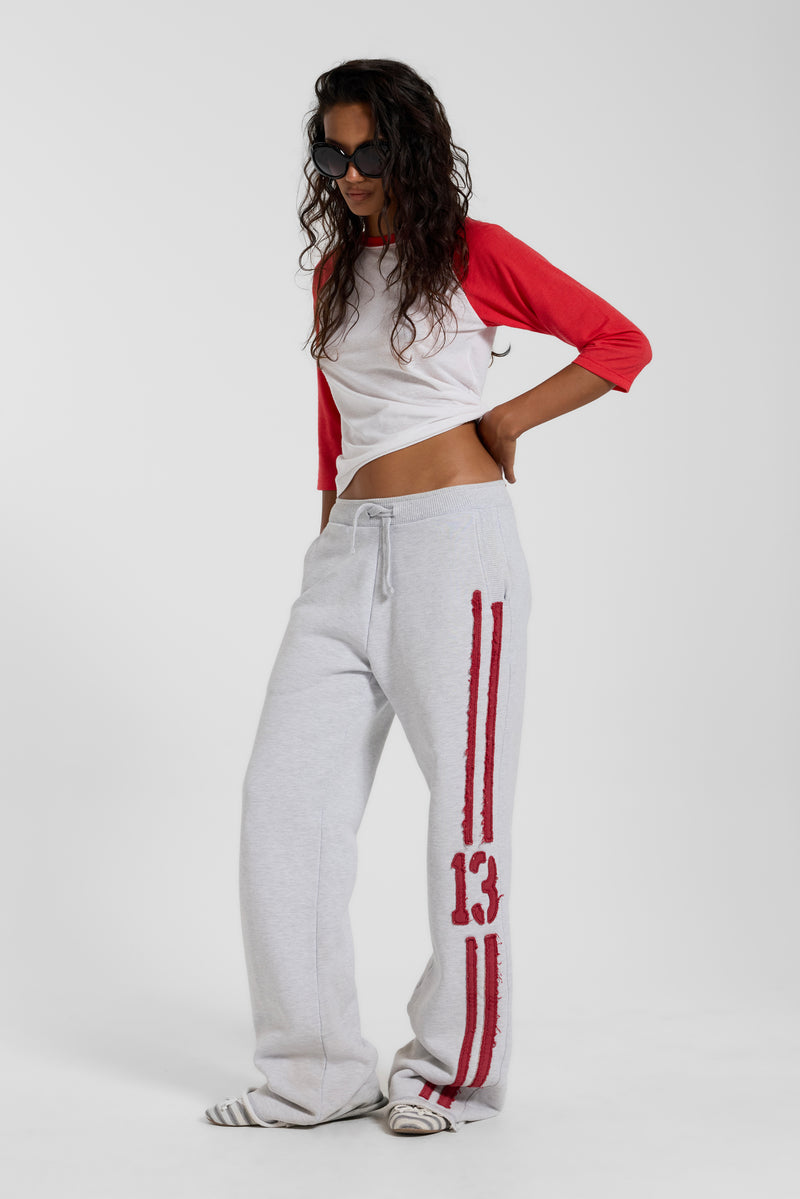 13 Stripe Straight Jogger in Grey Marl – view 3