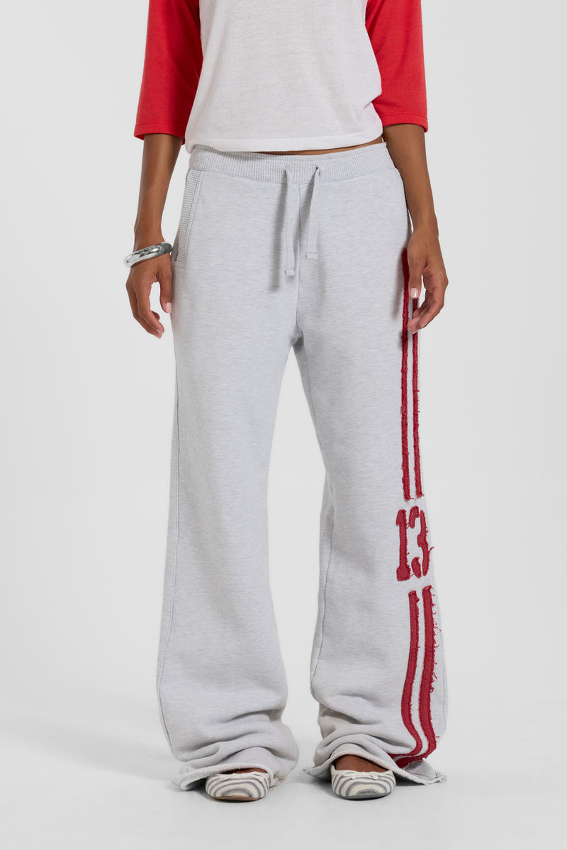 13 Stripe Straight Jogger in Grey Marl – view 2