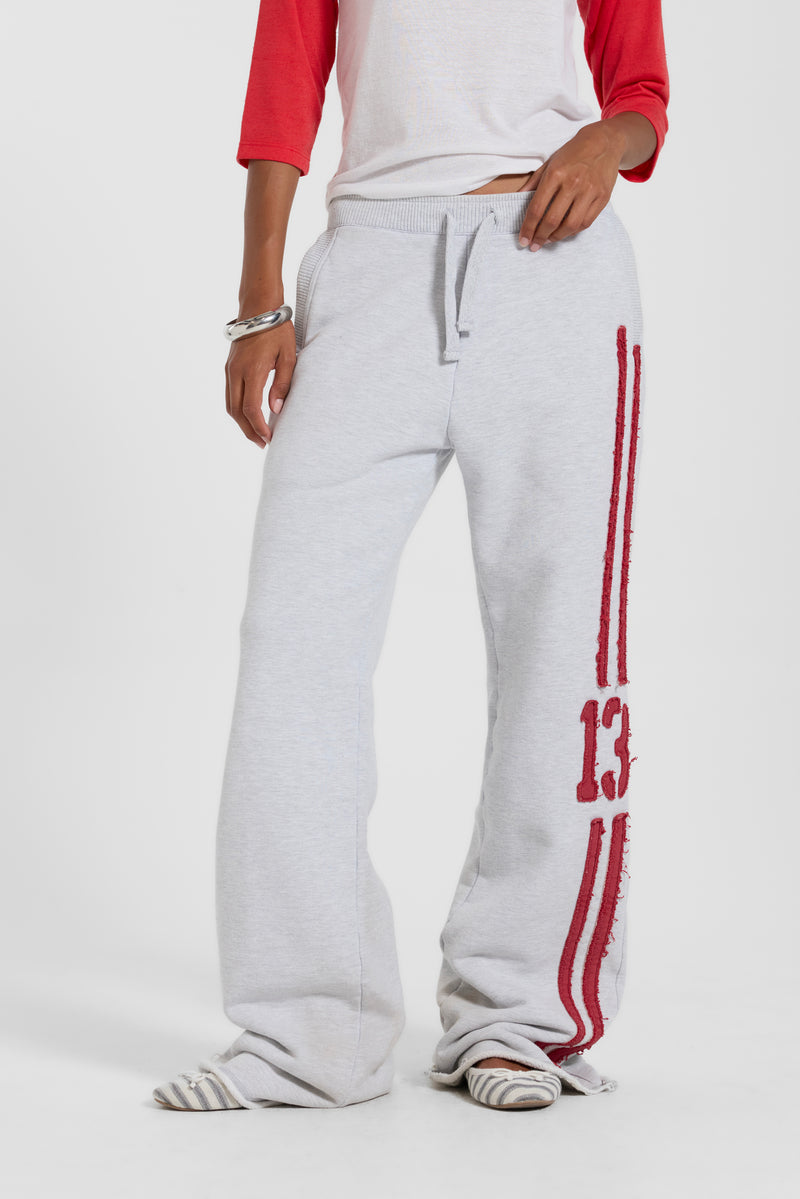 13 Stripe Straight Jogger in Grey Marl – view 6