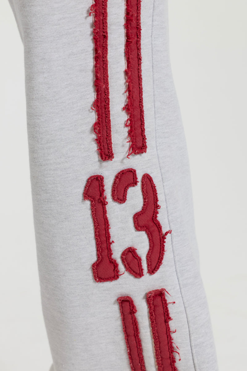13 Stripe Straight Jogger in Grey Marl – view 5