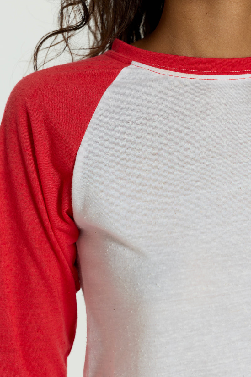 Red Los Angeles Slim Raglan Top – view 2