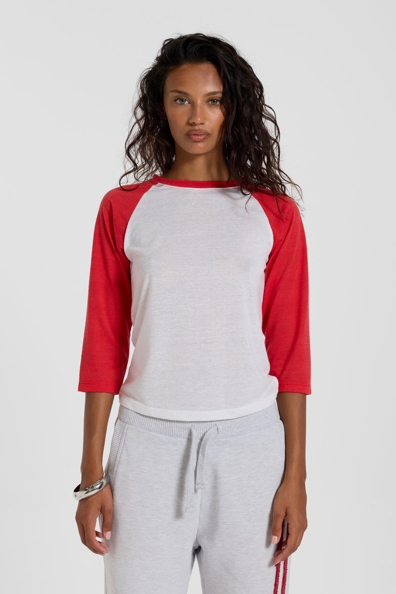 Red Los Angeles Slim Raglan Top – view 1
