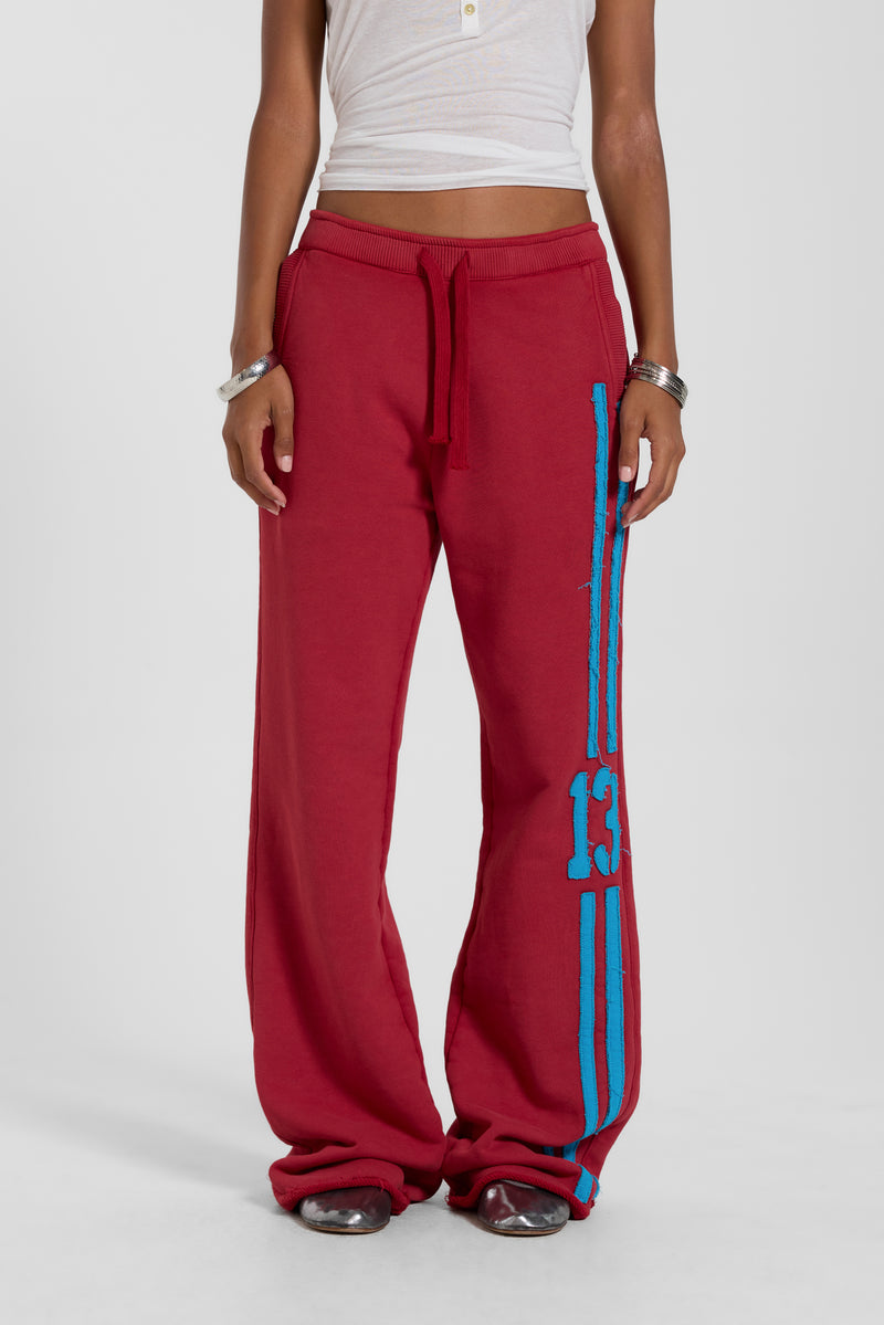 13 Stripe Straight Jogger in Red – view 4