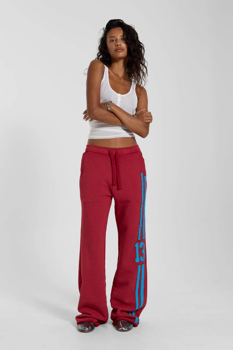 13 Stripe Straight Jogger in Red – view 5