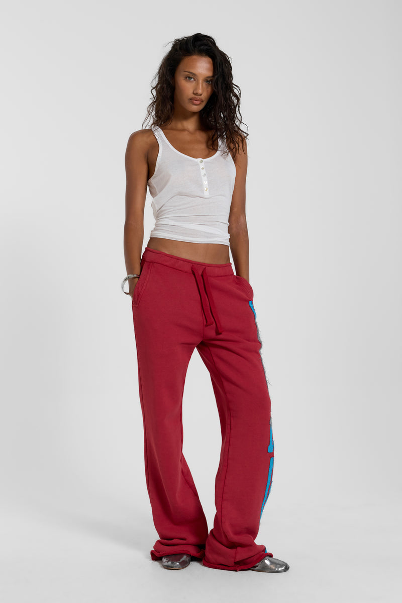 13 Stripe Straight Jogger in Red – view 2
