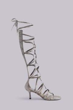 Zira Gladiator Heeled Sandal - UK 4 / Silver