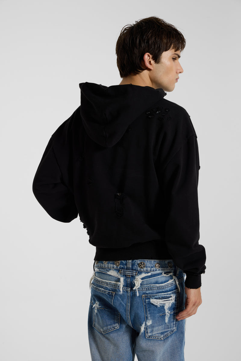 Pullover Bitten Hoodie in Black – view 20