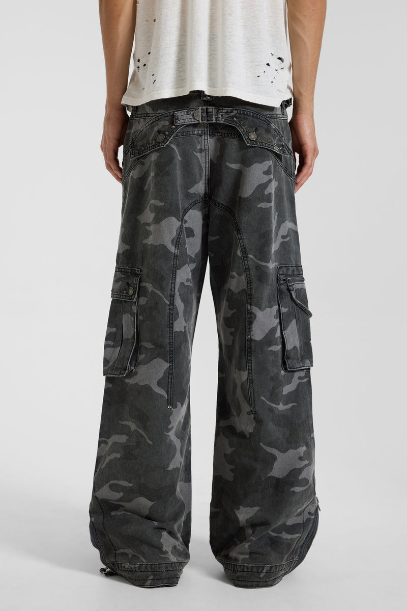 Washed Black Trooper Camo Cargo Pant – view 15