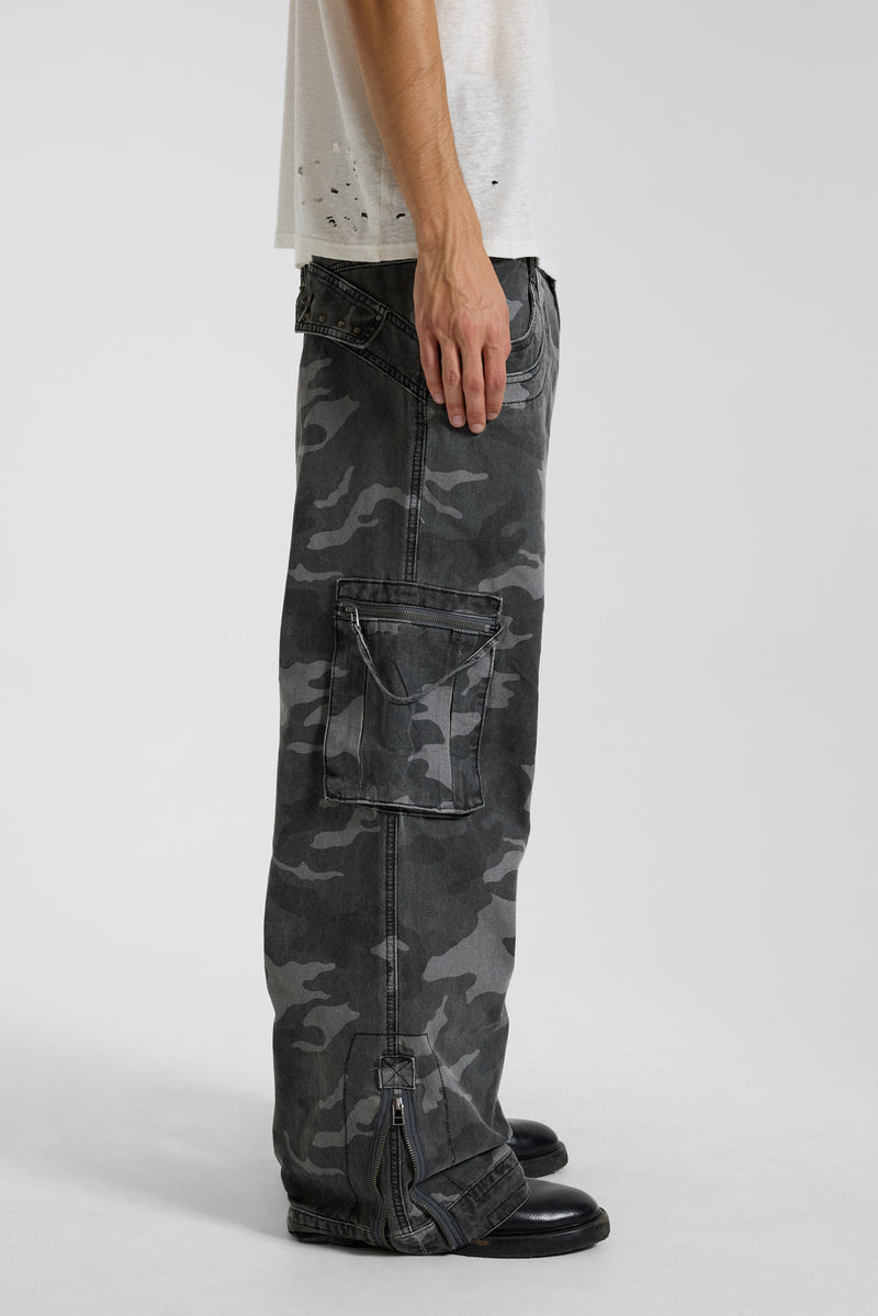 Washed Black Trooper Camo Cargo Pant – view 12