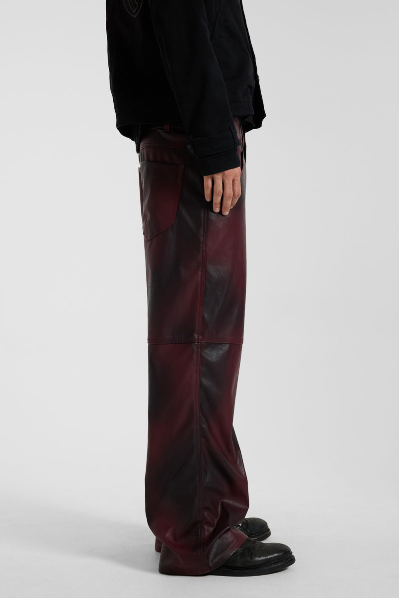Oxblood Faux Leather Pants – view 10