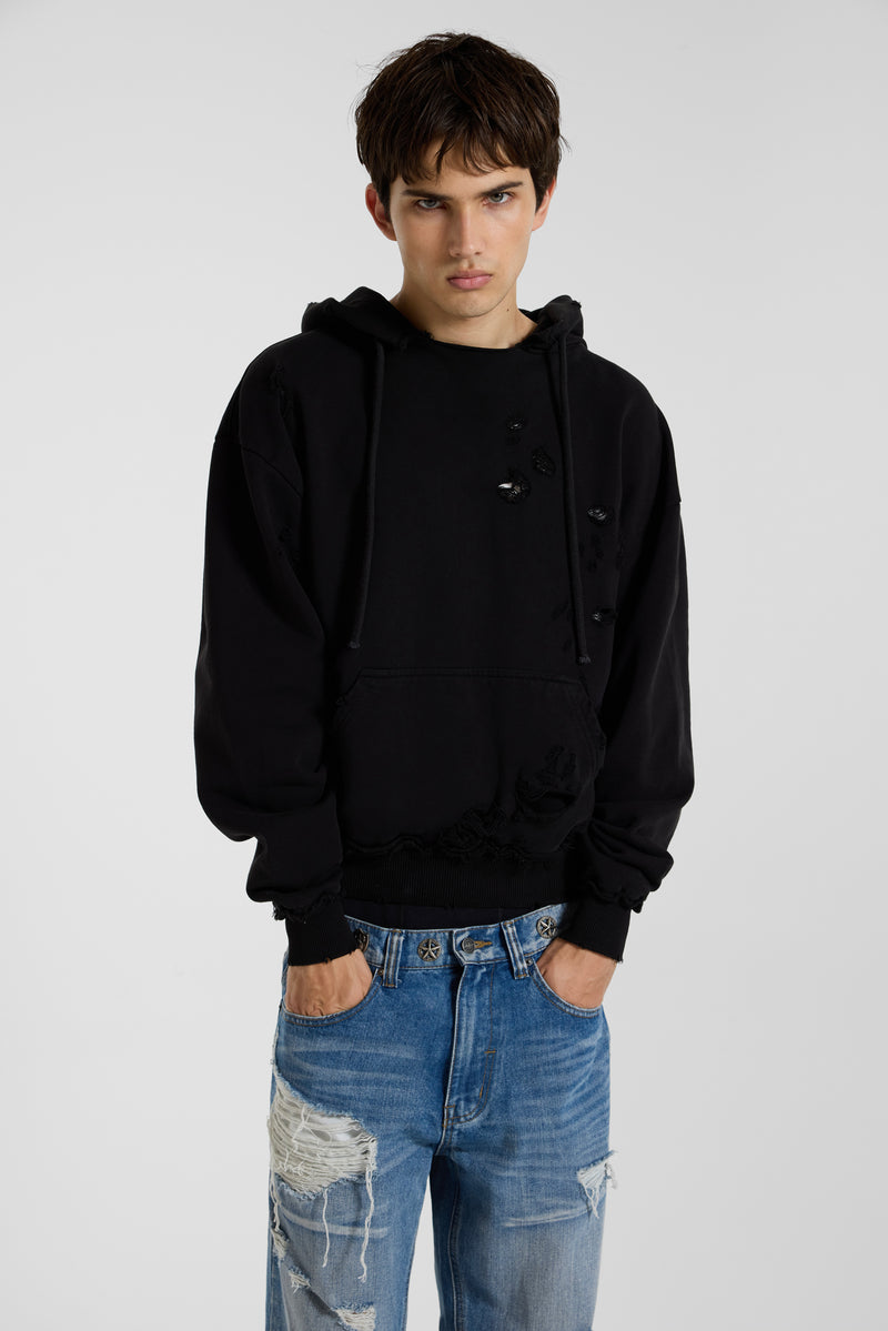 Pullover Bitten Hoodie in Black – view 15