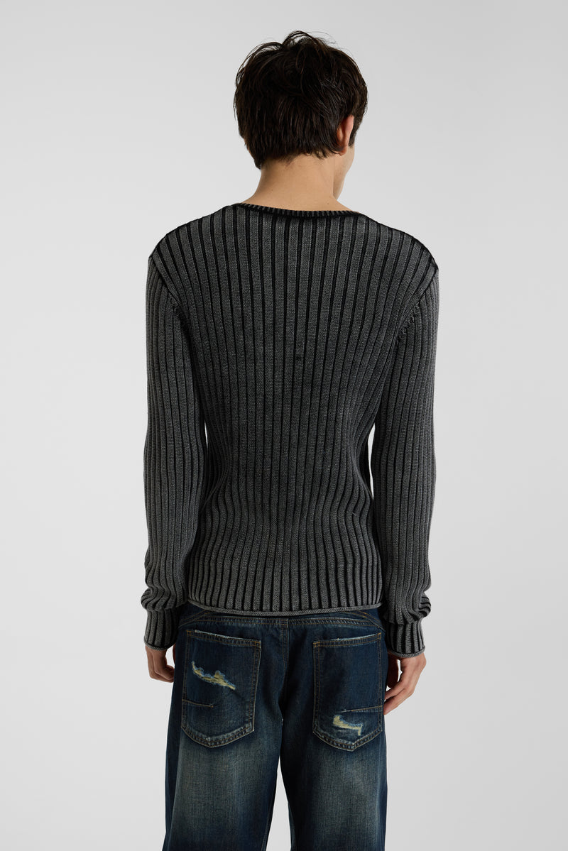 Long Sleeved Henley Knit Top – view 14