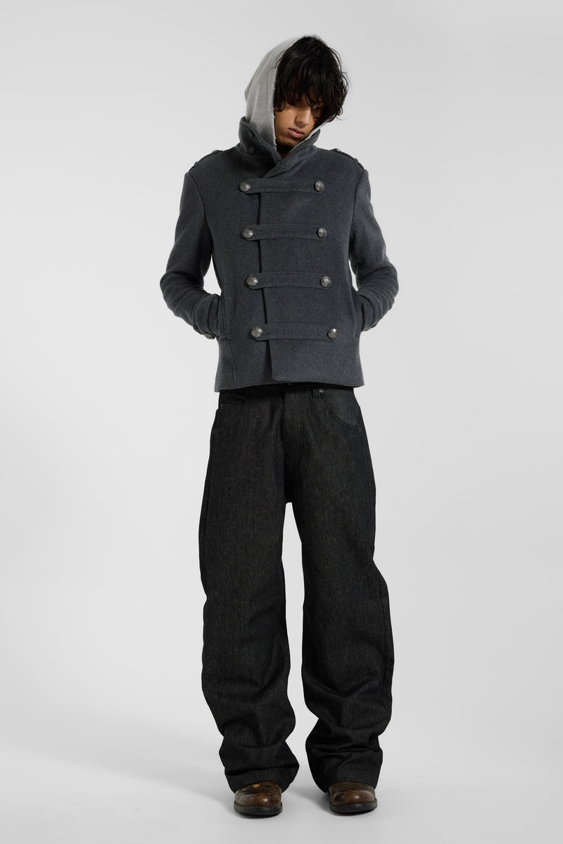 Ornate Double Breasted Military Jacket - JMJK6719_FLF4