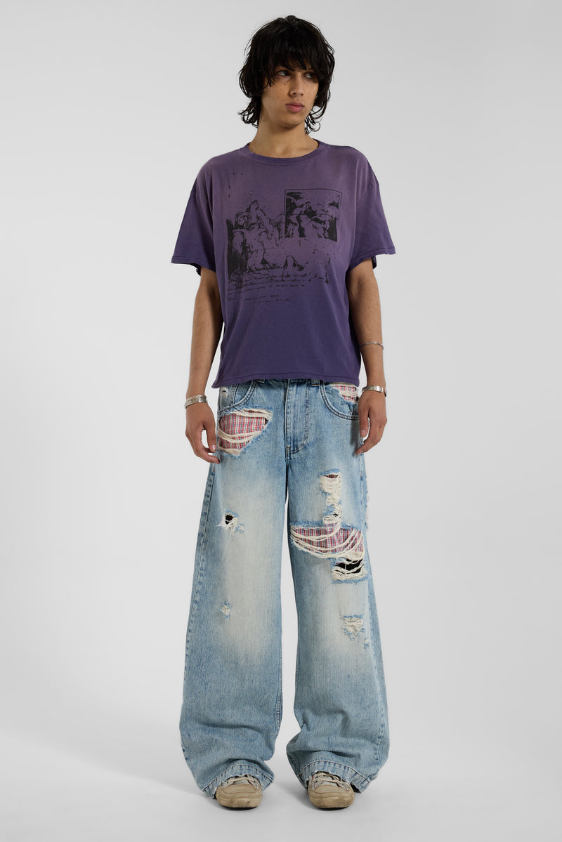 Deep Purple Cropped Court T-Shirt - JMT7076_FLF1