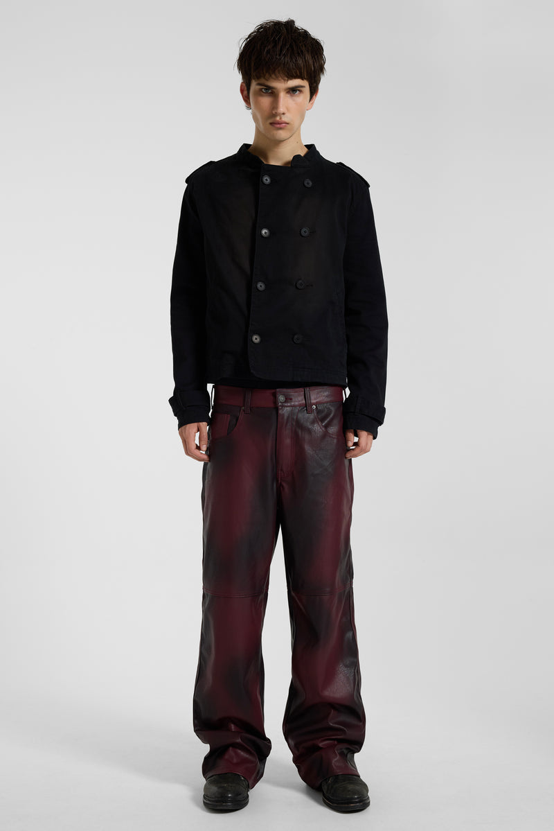 Oxblood Faux Leather Pants – view 12