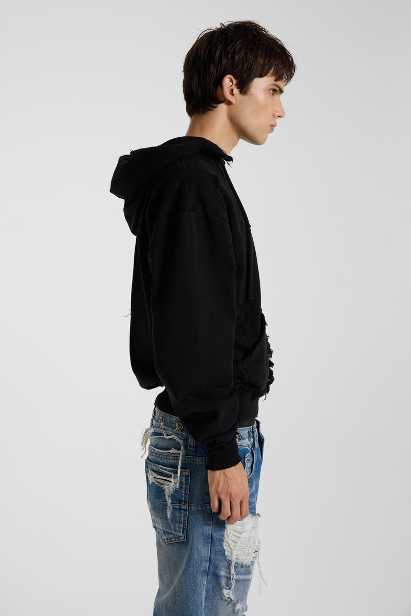 Pullover Bitten Hoodie in Black – view 11