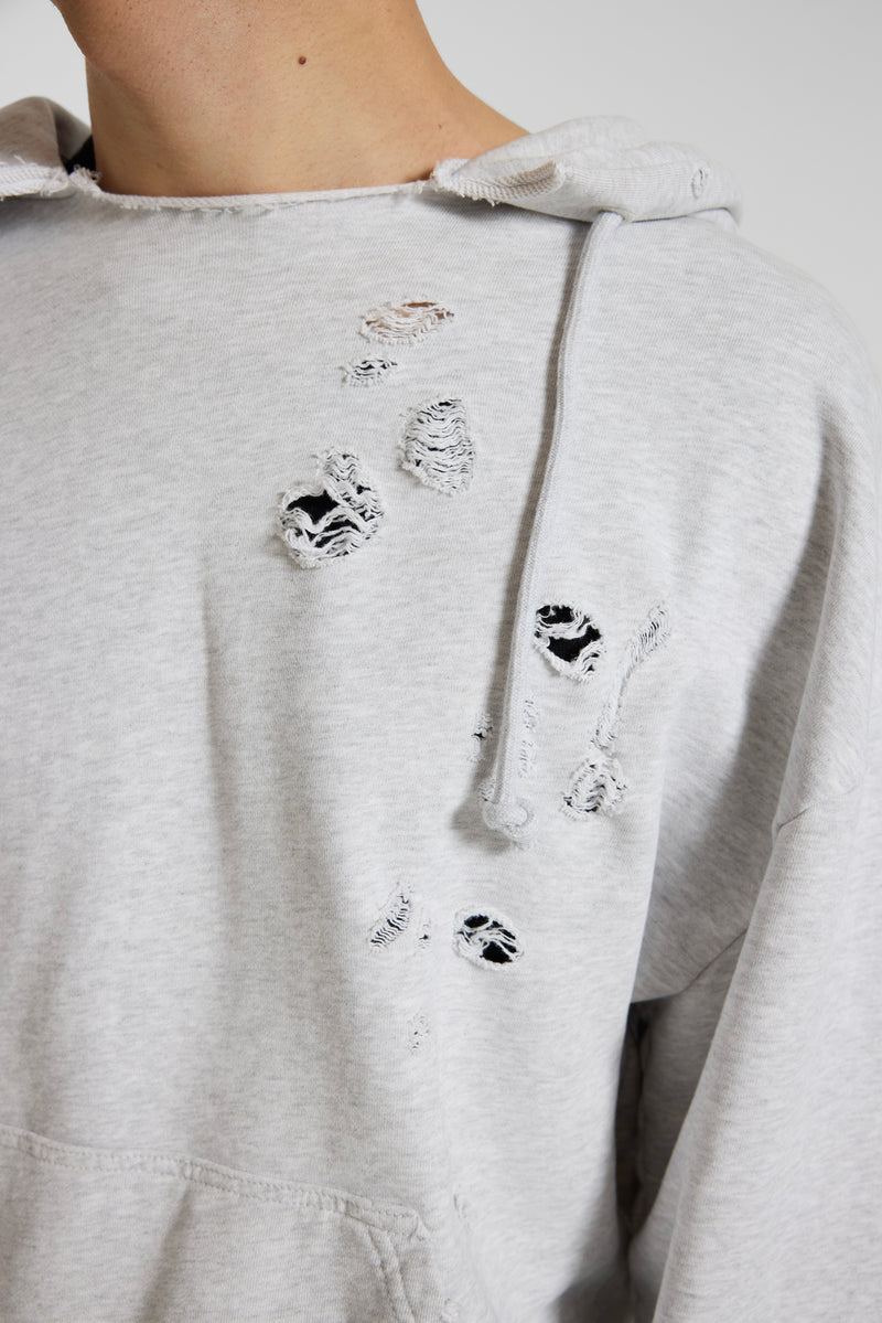 Pullover Bitten Hoodie in Grey Marl – view 14