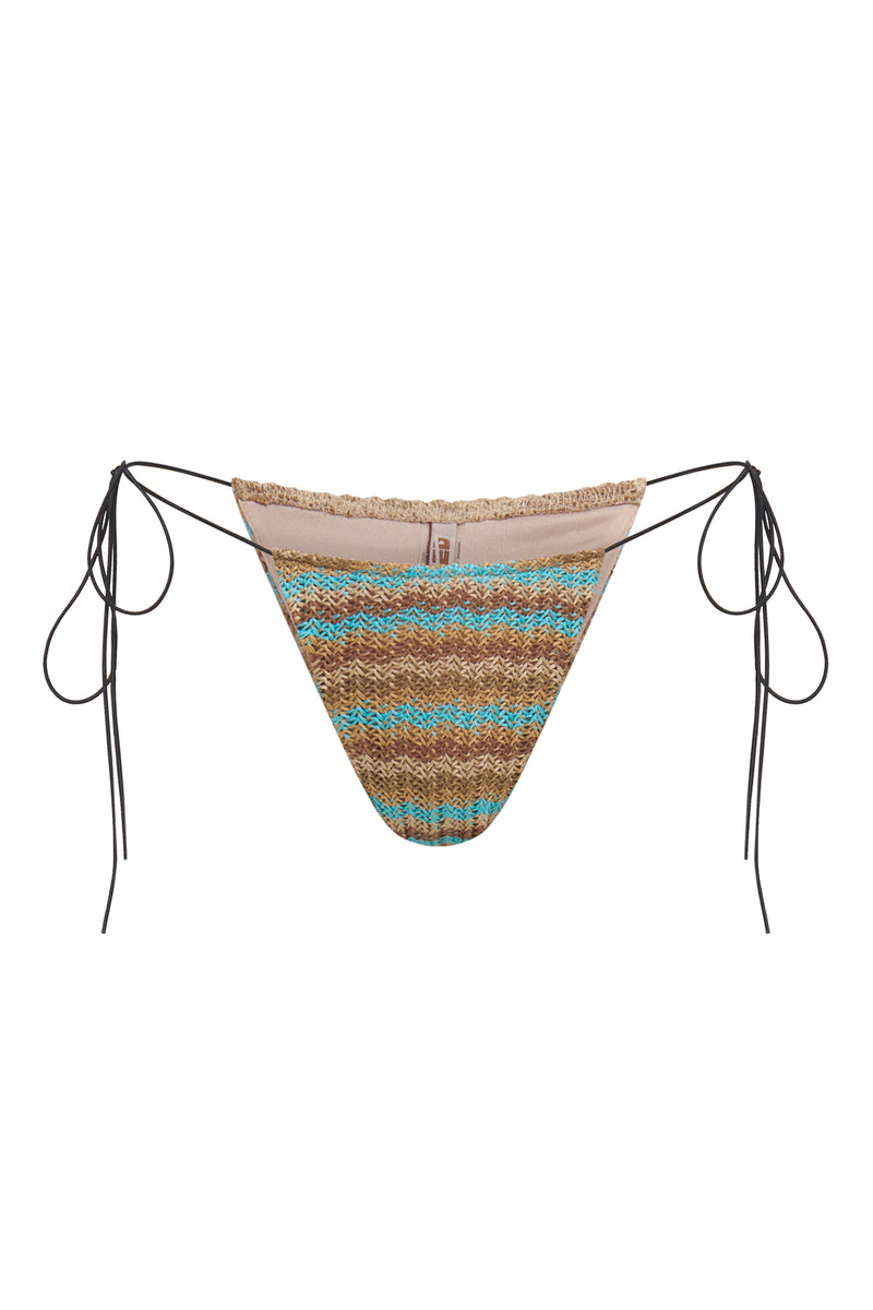 Allure Striped Knit Micro Bikini Bottoms