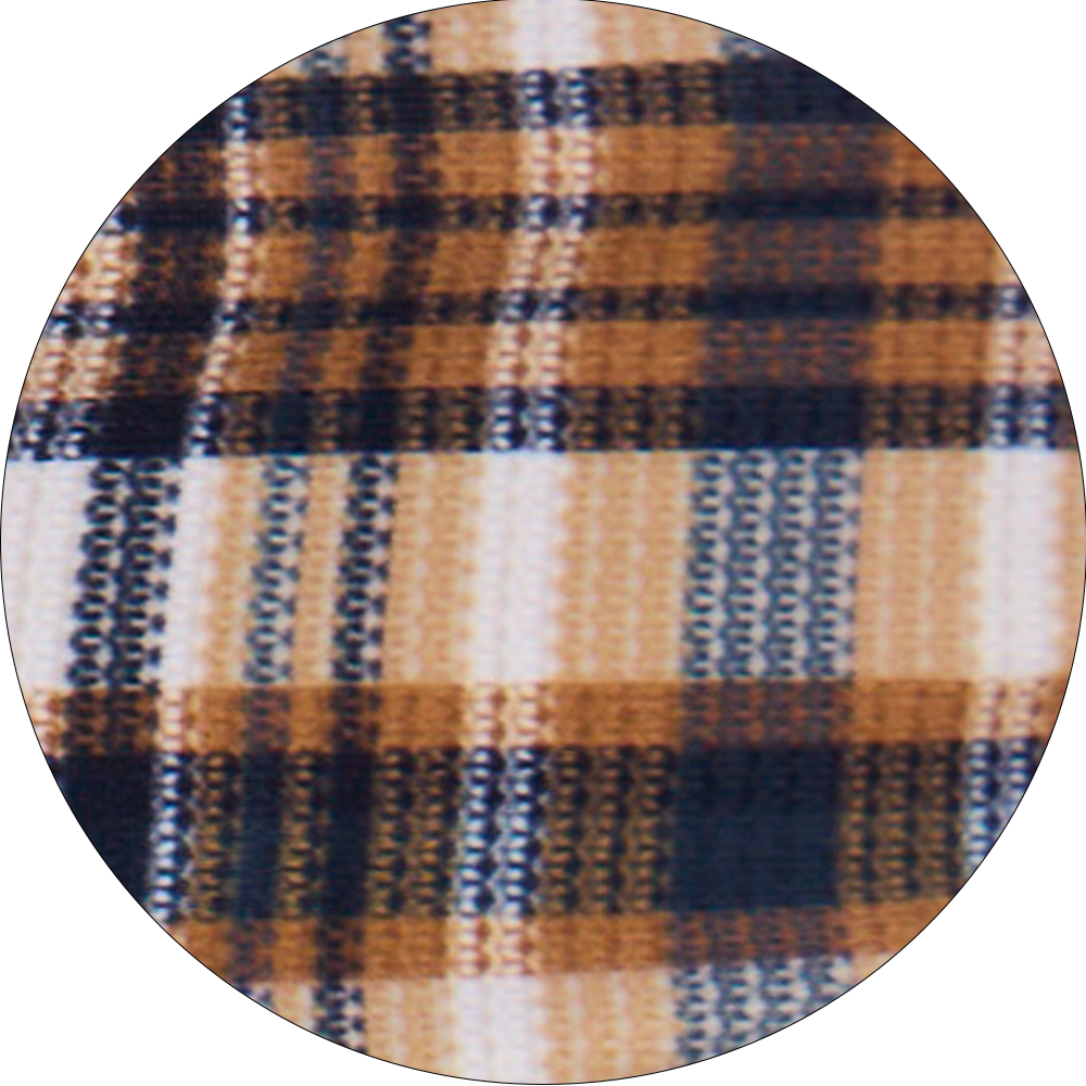 Brown Checked In Triangle Bikini Top